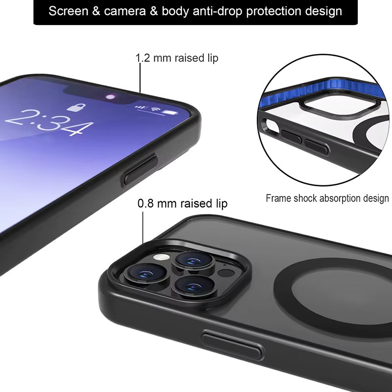 UYUXIO Magnetische Handyhülle mit Ständerabdeckung und Halterung für iPhone 17 Pro Max, 16, 15, 14, 13, 12, 11 Plus in Schwarz - Bild 6