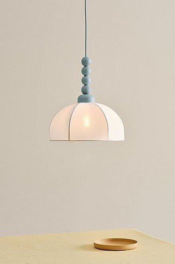 Jotex KURA Deckenlampe in Blau und Weiß mit Stoffschirm und E27 Fassung - Bild 1