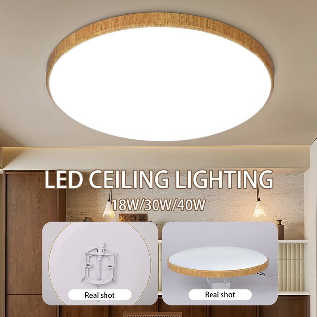 CHENBEN Moderne LED-Deckenleuchte in Holzoptik für Schlafzimmer, Küche und Badezimmer - Bild 1