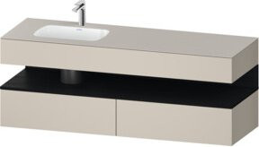 Duravit Einbauwaschtisch-Möbel-Set Qatego in Beige, B/T/H: 160 x 50 x 60 cm - Bild 1