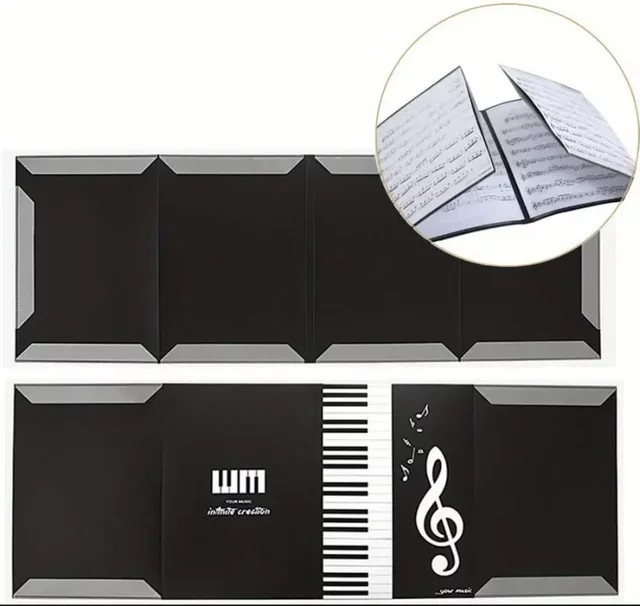Musikordner für Notenblätter in A4 mit 6 Taschen, Schwarz, aus Kunststoff - Bild 1