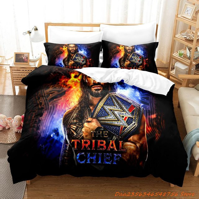 Bettwäsche-Set Roman Reigns von Jessica Chen, 3-teilig, Mehrfarbig, B/H: 140 x 210 cm - Bild 1