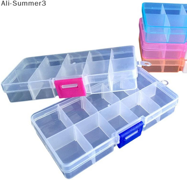 Praktische Kunststoff Lagerbox mit 24 Fächern als Organizer für Schmuck, Perlen und Schrauben in Orange und Transparent - Bild 1