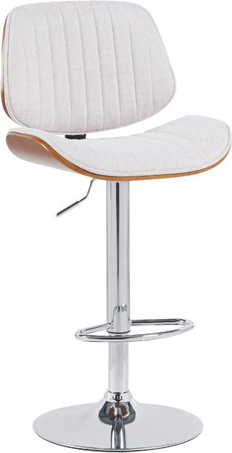 DELUKE Barhocker LOSAN Barstuhl mit Lehne, höhenverstellbar und drehbar, Stoff Walnuss/creme, Beige/Dunkelbraun, B/T/H: 50 x 50 x 94 cm - Bild 1