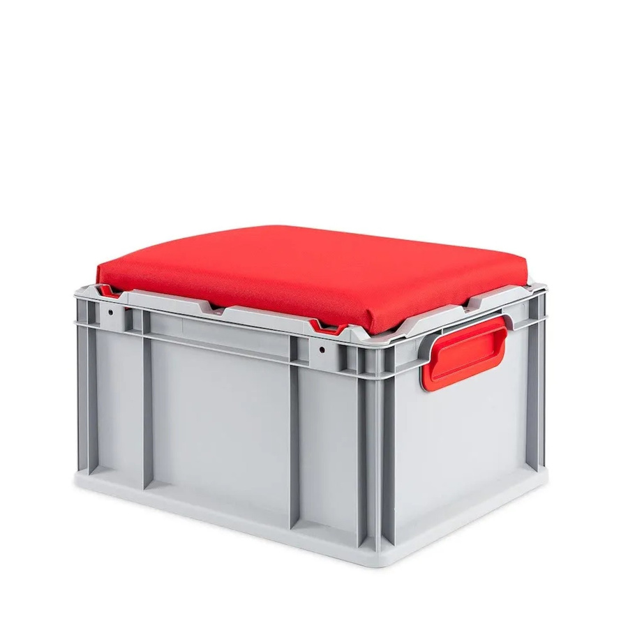 PROREGAL Eurobox NextGen Seat Box Sitzbox Rot/Grau H x B x T: 26,5 x 30 x 40 cm - Bild 2