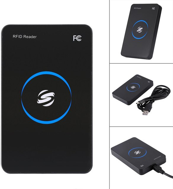Identiv USB-C HF-RFID-Smart-IC-Kartenleser für 13,56 MHz kontaktlose One MF1 S50 S70 in Schwarz - Bild 1