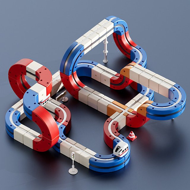 RTBXF Hochgeschwindigkeits-Elektrozug-Set, magnetische Montage, DIY, pädagogisches Schwerkraft-Spielset - Bild 1