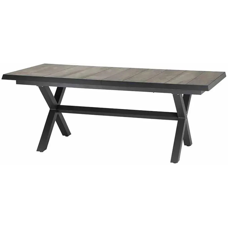 Siena Garden Sincro Ausziehtisch für Garten und Terrasse aus Aluminium und Keramik in Anthrazit und Natur-Grau, B/T: 260 x 100 cm (ausziehbar auf 200 x 100 cm) - Bild 2