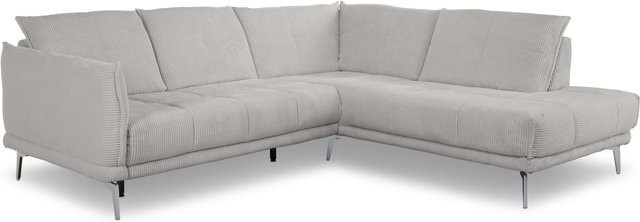 Polsterecke SANSIBAR ROBERTSFORS in Grau mit Cord-Stoff und Armlehnen, L-Form, B/T/H: 254 x 150 x 68 cm - Bild 1