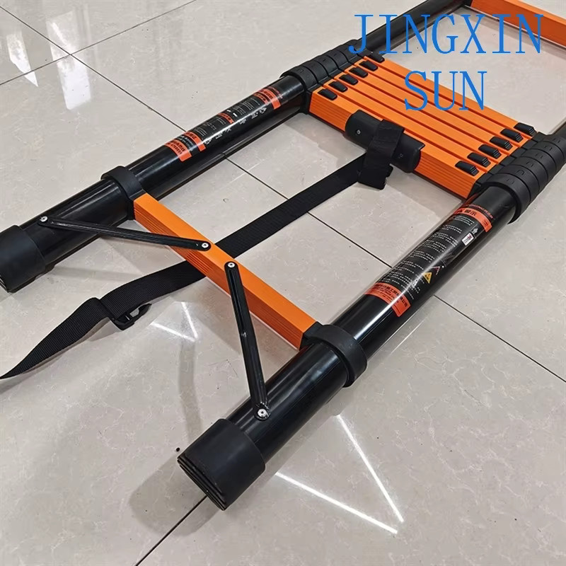 StyleFactory Teleskop-Trittleiter klappbar in Orange - Bild 2