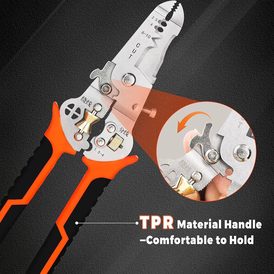 Multifunktionale 10-in-1 Abisolierzange von WOZOBUY als Kabelstripper, Crimper und Drahtschneider für deine Reparaturarbeiten - Bild 2
