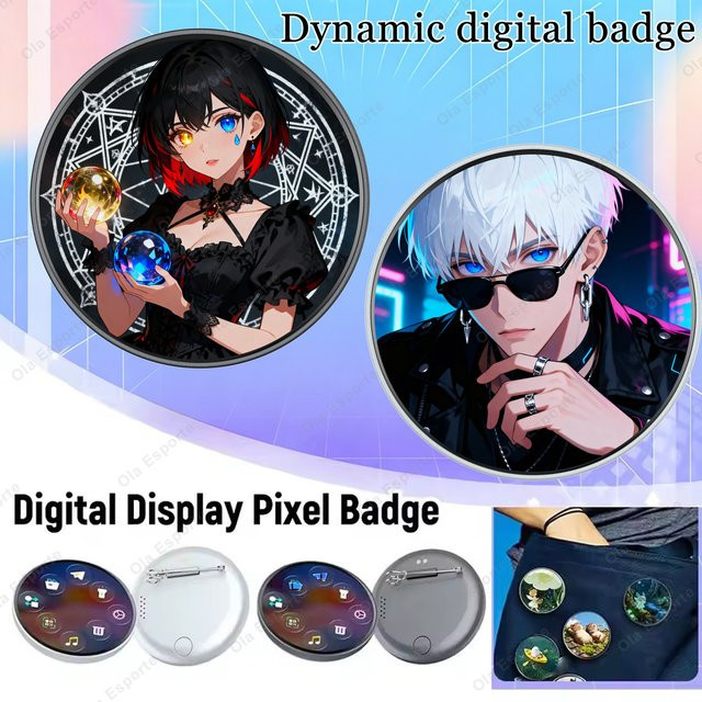 Ola Esporte Intelligentes dynamisches elektronisches Abzeichen in Weiß für Anime-Merchandise und Gaming-Peripheriegeräte - Bild 1