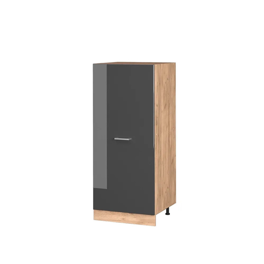 Vicco R-Line Küchenhochschrank in Anthrazit Hochglanz und Eiche mit Goldakzenten, B/T/H: 60 x 57 x 143 cm - Bild 2