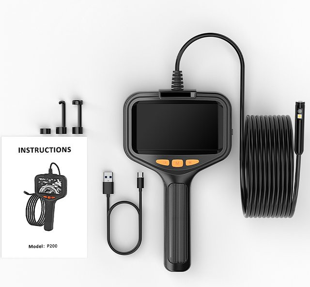 BUMBORN Industrie Endoskop Kamera mit 4,3 Zoll Display, 1080P HD, wasserdichtes starres Kabel (2-50m), Split-Design in Schwarz - Bild 1