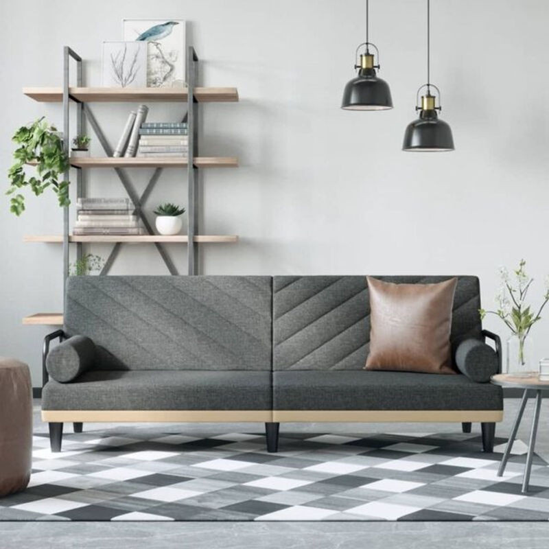 Vidaxl Schlafsofa mit Armlehnen aus Stoff in Anthrazit, Modernes Design, B/T/H: 205 x 89 x 70 cm - Bild 1