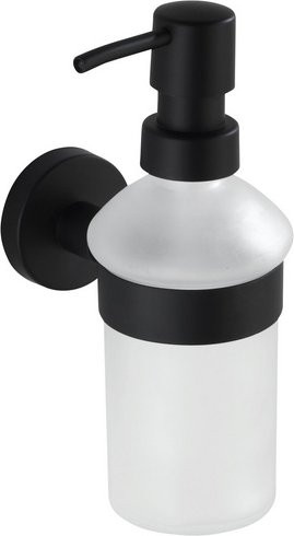 WENKO Seifenspender aus Edelstahl und Glas in Weiß, Wandmontage mit Pumpe - Bild 1