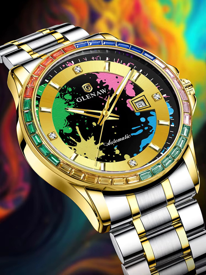 Glenaw Armbanduhr Automatik, Edelstahl, Bicolor, Gold und Silber, Unisex - Bild 5