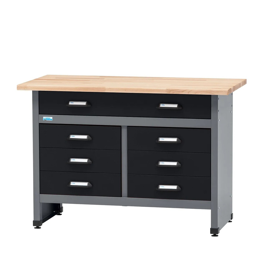 Küpper Werkbank mit 7 Schubladen in Schwarz-Hellgrau, B/T/H: 120 x 84 x 60 cm - Bild 2