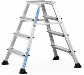 Zarges XLstep P Podest schmal mit 4 Stufen aus Aluminium in Silber - Bild 1