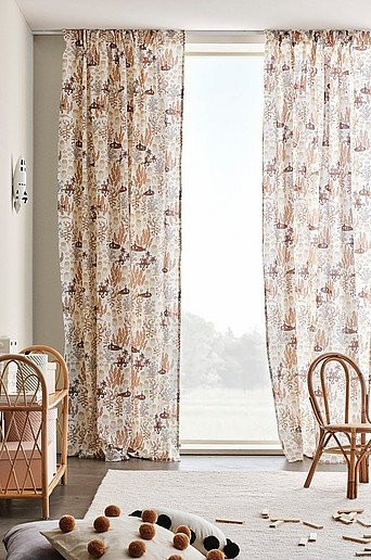Jotex WATERS Vorhang aus Leinenmischung im 2er-Pack, semi-transparent, Beige und Pink, Breite: 140 cm - Bild 1