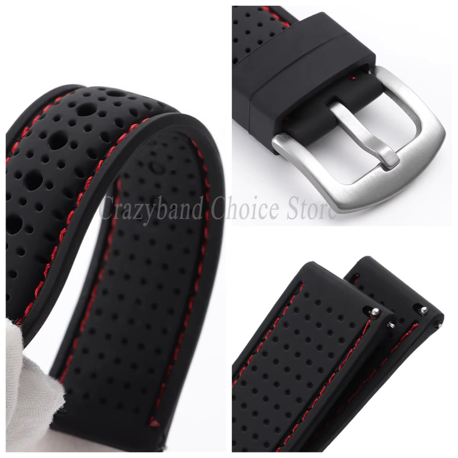 crazyband Uhrenarmband Silikonkautschuk, Schwarz, Herren - Bild 4