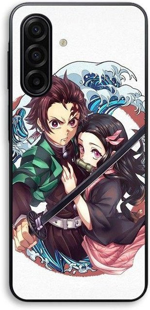 Maniacase Handyhülle für Samsung Galaxy A17 mit Demon Slayer Tanjiro und Nezuko Manga Anime Design in Schwarz und Multicolour - Bild 1