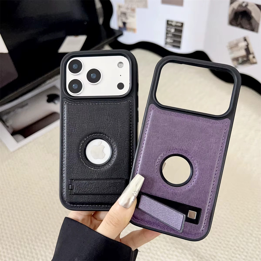 szHAIyu Stoßfeste Business-Lederhülle für iPhone in Braun mit mattem Finish - Bild 3