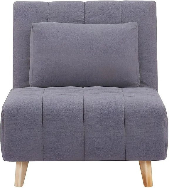 Vente-unique Schlafsessel Strevi in Grau aus Stoff mit Armlehnen, Breite: 78 cm - Bild 1