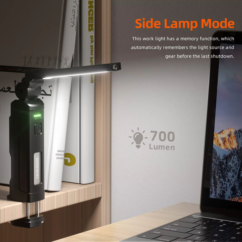 SUPERFIRE G16-S COB LED-Arbeitsleuchte in Schwarz, magnetische Taschenlampe und zusammenklappbare Laterne mit USB-Ladefunktion und Haken - Bild 3