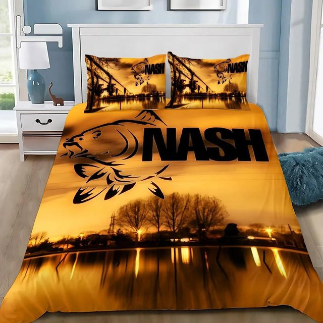 Nash Fishing Bettwäscheset mit Bettbezug und Kissenbezug aus Mikrofaser, Orange, B/H: 100 x 135 cm - Bild 1