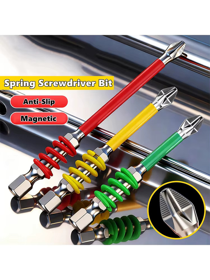 YUKU Magnetische PH2 Feder-Schraubendreher-Bits mit 1/4 Zoll Sechskant-Schaft für elektrisches Reparaturwerkzeug - Bild 4
