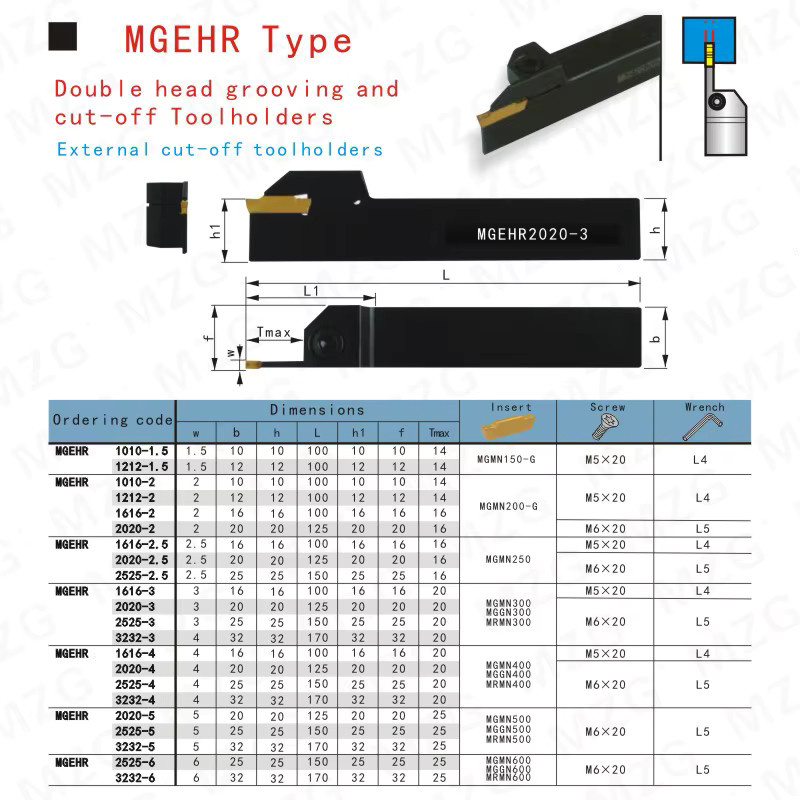 MZG CNC Externe Nuten Drehen Werkzeug Halter Bohrstange für MGEHR1010 MGEHR1212 MGEHR1616 MGEHR2020 - Bild 4