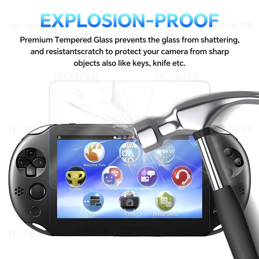 Displayschutzfolien-Set für Sony PlayStation PS Vita: Gehärtetes Glas für die Vorderseite (PS Vita PSV 1000) und transparenter Full-HD-Schutzfilm für die Rückseite (PSV 2000) - Bild 3