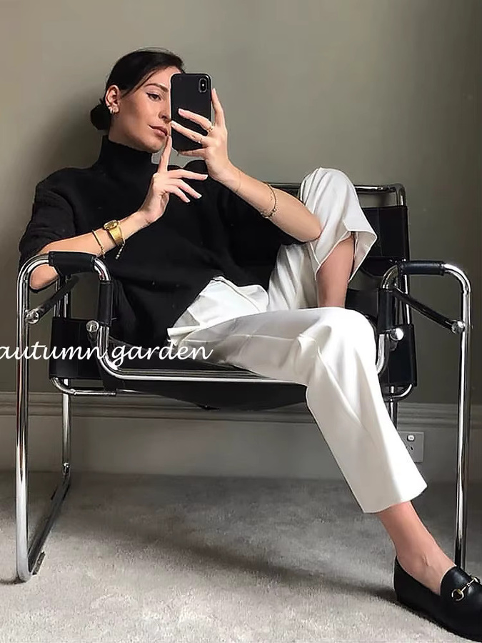 UOSU MOMO Lounge Chair aus schwarzem Sattelleder im skandinavischen Design mit Edelstahlgestell - Bild 4