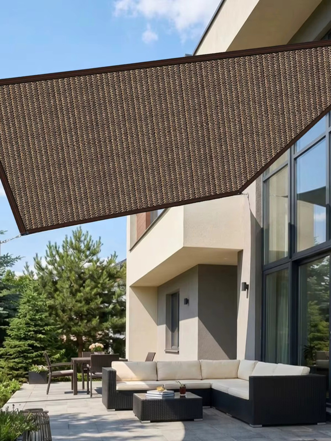 Schattentuch aus HDPE für Garten, Terrasse und Pergola in Schwarz, B/H: 200 x 100 cm - Bild 7