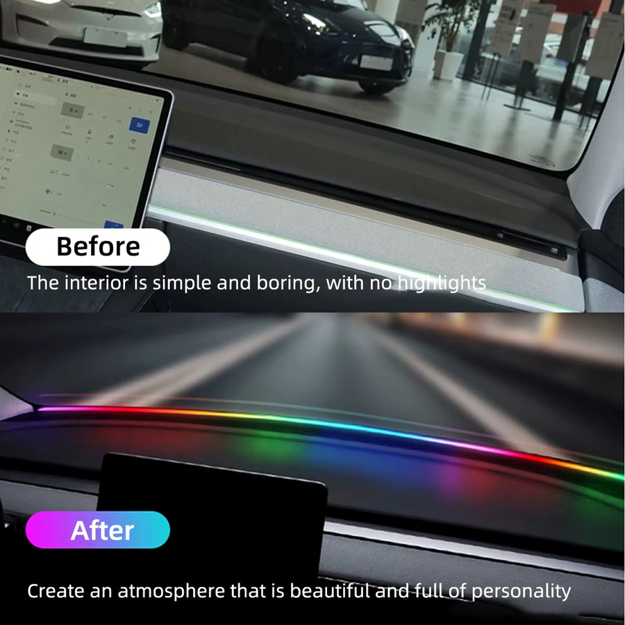 USB Symphonie LED Auto Ambiente Beleuchtung Neon Flex RGB Atmosphäre Lampe Multicolour Länge: 140 cm - Bild 2