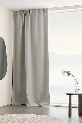 Jotex NIKA Verdunkelungsvorhang aus Polyester und Mikrofaser, Grau, 1er-Pack - Bild 1