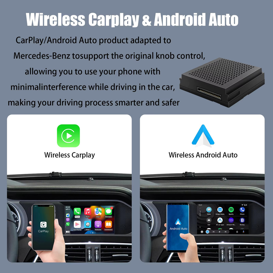 CARABC Wireless CarPlay und Android Auto Adapter für Mercedes Benz mit NTG4.5 System, Farbe: Schwarz - Bild 4