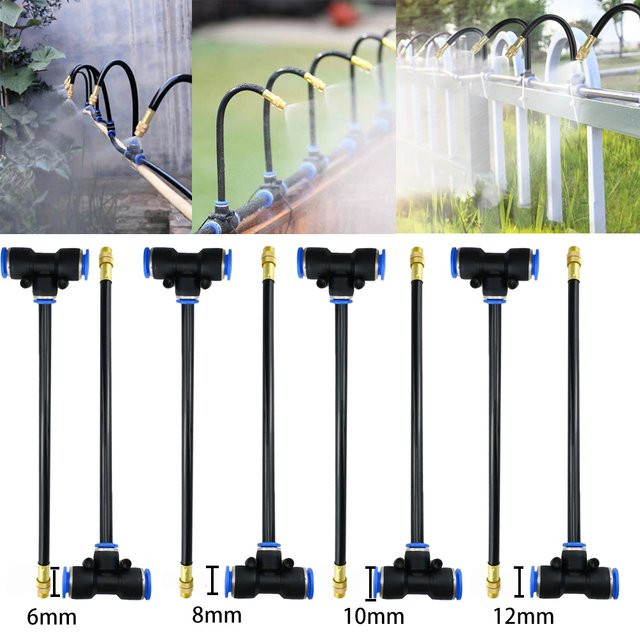 ENTENCO Messing-Sprühdüsen Set mit Push-Lock-Verbindung für Gartenbewässerung und Befeuchtung, Gelb/Schwarz, 8 mm - Bild 1