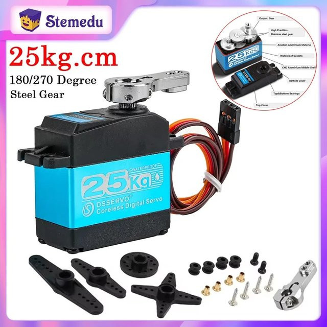 Stemedu DS3225 Pro Coreless Digital Servo RC Servos Motor, Metall, Wasserdicht - Bild 1
