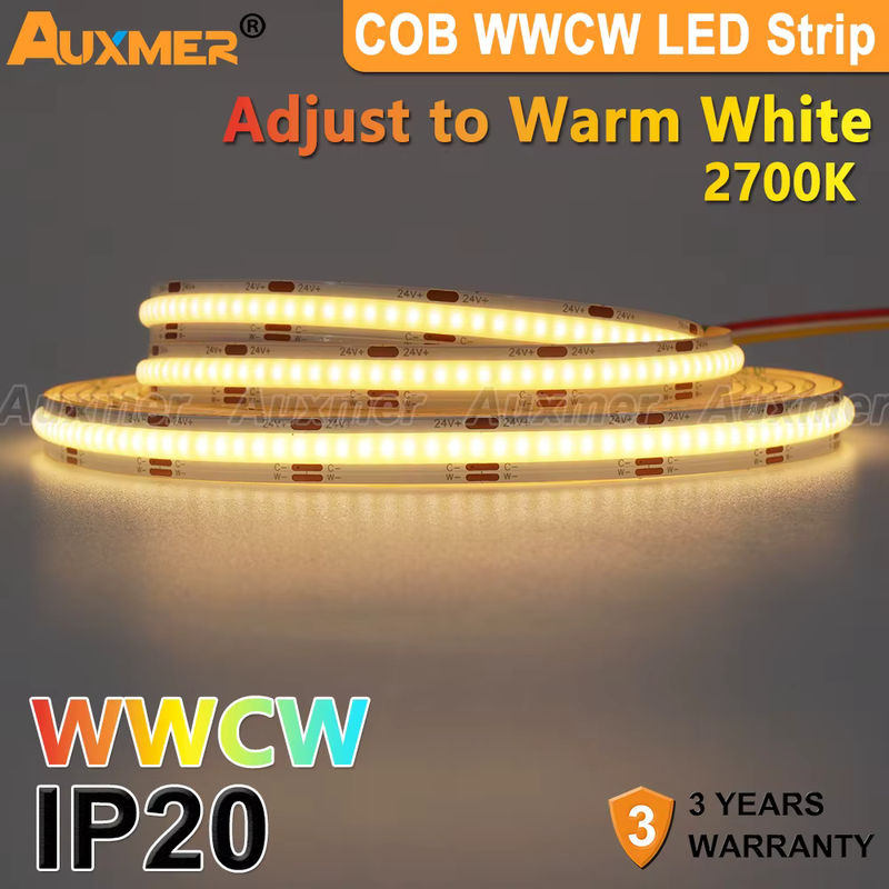 Auxmer COB LED-Lichtleiste mit 120 LEDs/m, CCT, CRI90, IP20, Farbe: Weiß - Bild 2