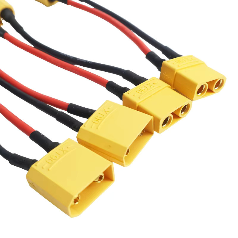 4 Stück XT60 XT30 XT90 Batterieanschluss Dual-Verlängerung aus Silikon in Gelb, 100 mm, männlich/weiblich für Batterieladegerät und Motor - Bild 2