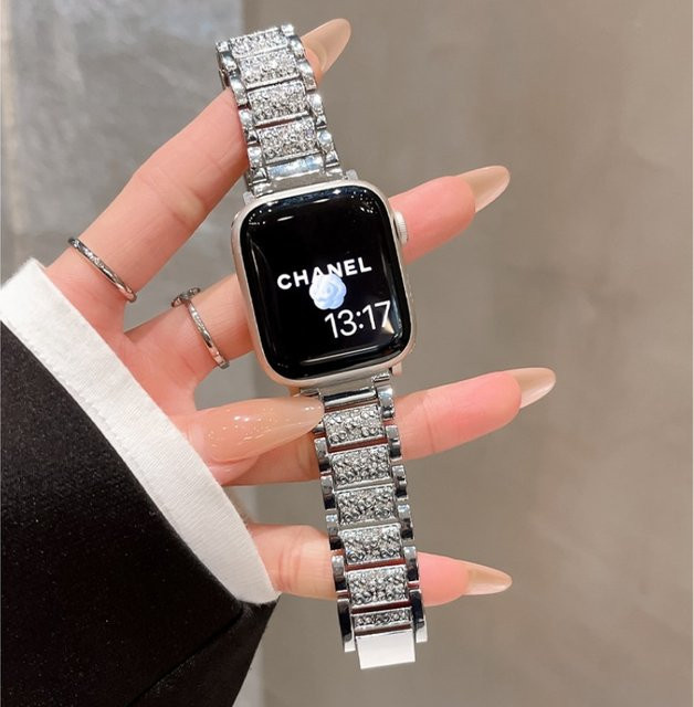 JBAILI Uhrenarmband Edelstahl, Diamant, Silber, Unisex - Bild 1