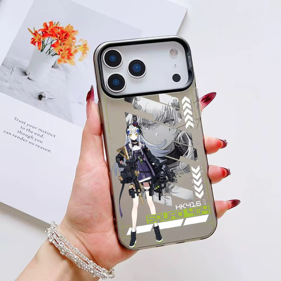 Stoßfeste Handyhülle Mädchen Frontline Ump45 für iPhone 17 16 15 14 13 12 11 Pro Max Air Matte Laser Aurora in Multicolour - Bild 4