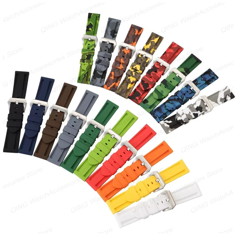 Uhrenarmband Silikon, Bunt, Unisex, 20 mm, 22 mm, 24 mm, 26 mm - Bild 2