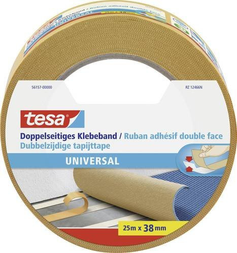 Tesa Universal doppelseitiges Klebeband transparent, Breite: 3,8 cm, Länge: 25 m - Bild 1