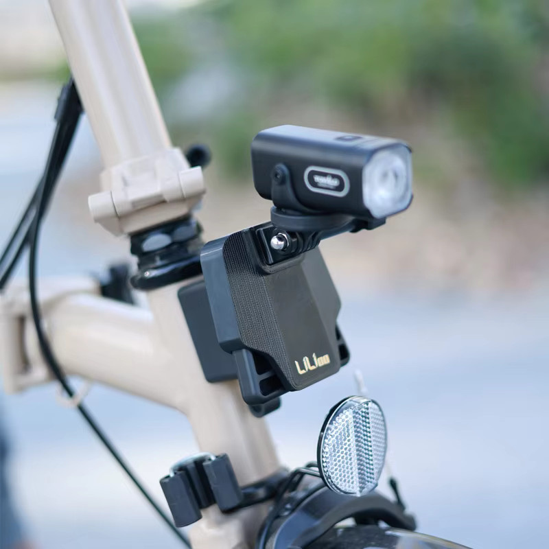 GoPro Kamera Halterung Basis aus PETG mit klappbarem Fahrrad Licht Adapter in Schwarz für Brompton Fahrrad Zubehör - Bild 3