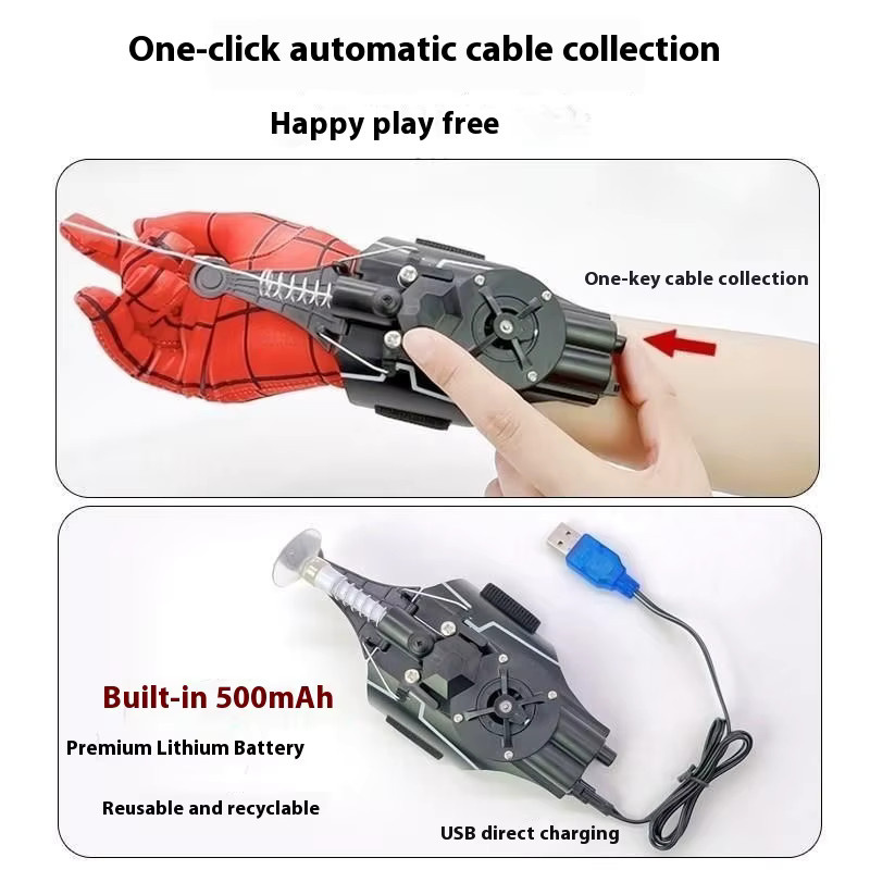 Bandai Marvel Spiderman Web Shooters, Cosplay Spielzeug Requisiten, mit Licht - Bild 4