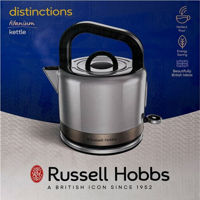 Russell Hobbs Distinctions Titanium Wasserkocher aus Edelstahl in Silber 26422-70 - Bild 1