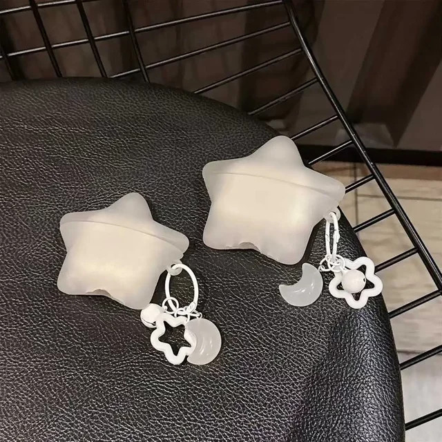 Leuchtende Glow in the Dark Star Kopfhörerhülle in Weiß für Oppo Air 2 R3 Free2 2i Vivo Tws 3E Free3 Air2Pro Enco R Pro Free4 Schutzabdeckung - Bild 1